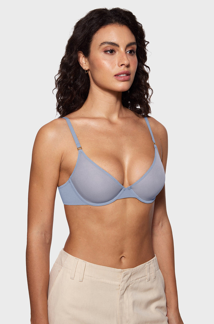Women's Mesh Plunge Bra Moonlight Blue