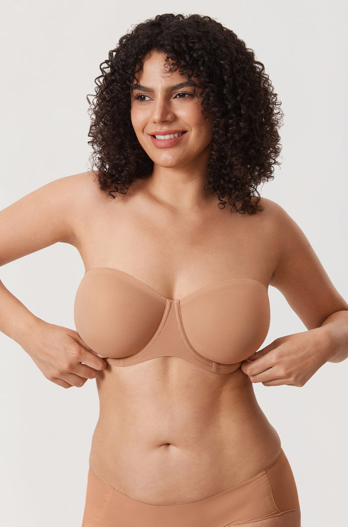 Women's Mesh Unlined Strapless Bra Barely Buff