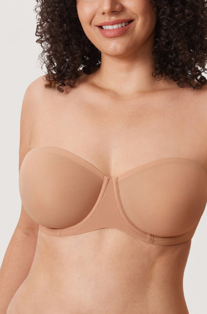 Women's Mesh Unlined Strapless Bra Barely Buff