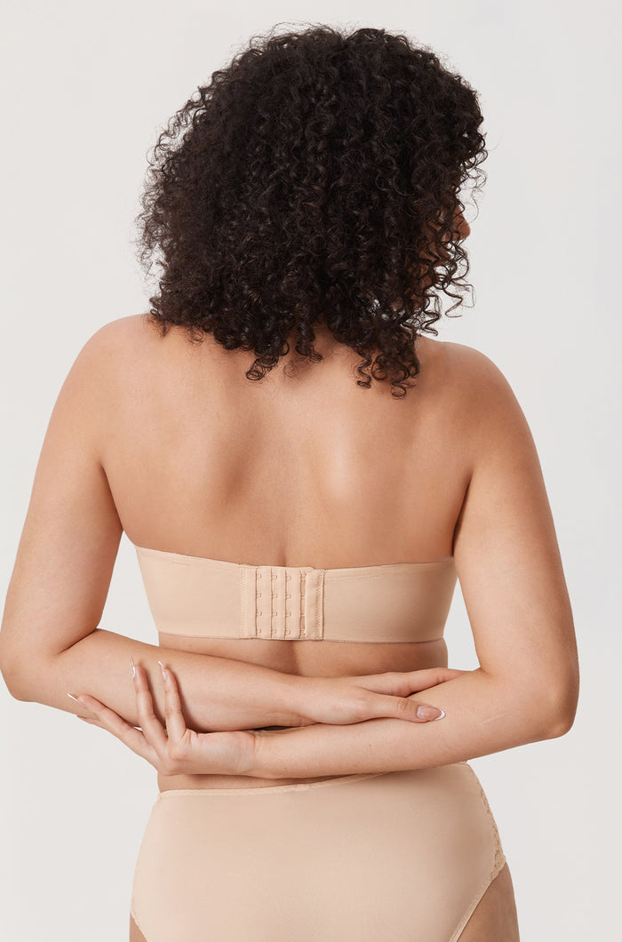 Women's Mesh Unlined Strapless Bra Beige