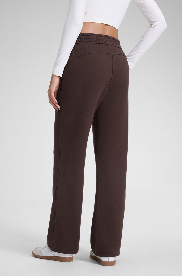CRZ YOGA Women's Cotton Fleece Lined Sweatpants 30" Hot Fudge Brown