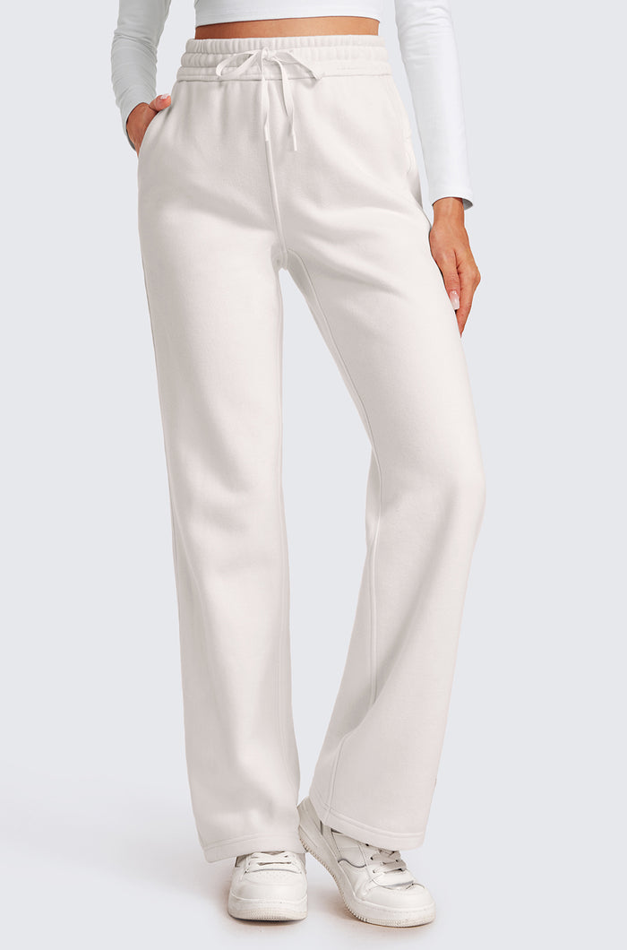 CRZ YOGA Women's Cotton Fleece Lined Sweatpants 30" Hot Fudge Brown