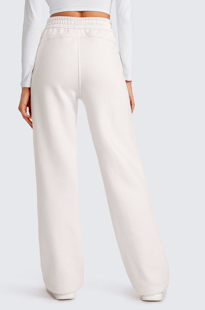 CRZ YOGA Women's Cotton Fleece Lined Sweatpants 30" Hot Fudge Brown