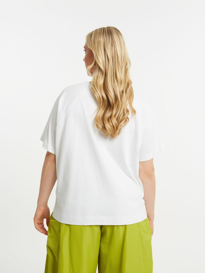 Cotton white t-shirt with raglan sleeves - Mat