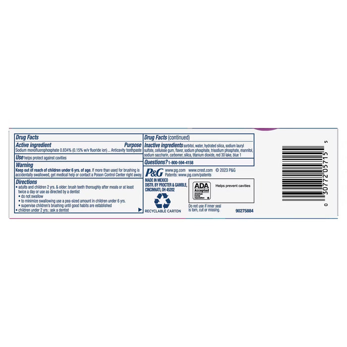 Crest Advanced Kid’s Fluoride Toothpaste Bubblegum Flavor Color-Changing Formula - 4.2 oz - 24 Pack