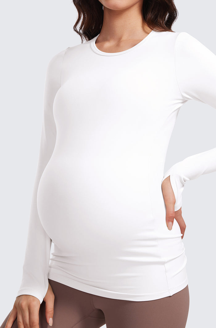 Crewneck Maternity Long Sleeve Shirts