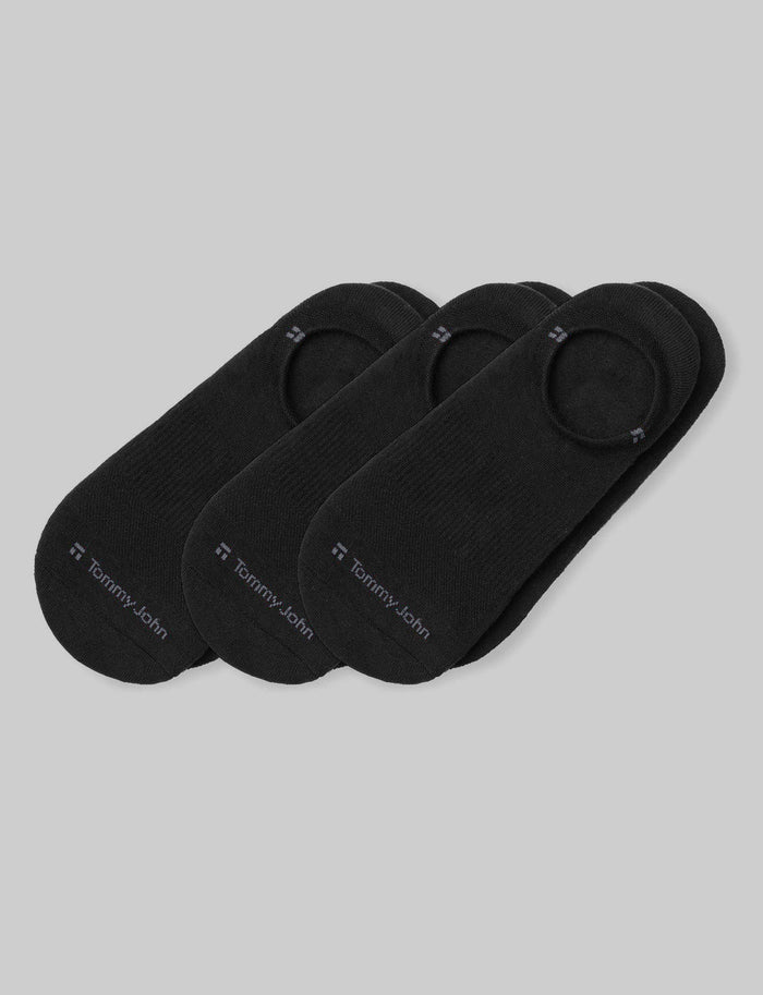 Cushioned No Show Sock (3-Pack)::Black