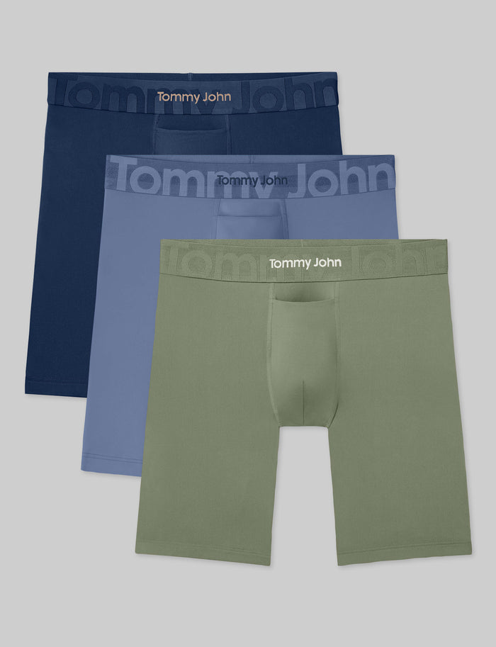 Customized Flex Boxer Brief 8" (3-Pack)::Dress Blues/Colony Blue/Oil Green