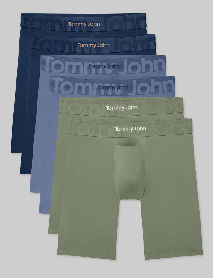 Customized Flex Boxer Brief 8" (6-Pack)::Dress Blues/Colony Blue/Oil Green