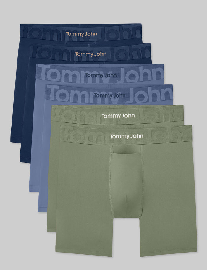 Customized Flex Mid-Length Boxer Brief 6" (6-Pack)::Dress Blues/Colony Blue/Oil Green