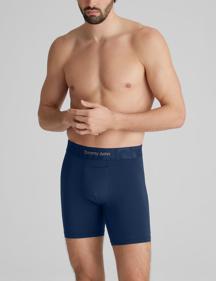 Customized Flex Mid-Length Boxer Brief 6" (6-Pack)::Black/Dress Blues/Turbulence