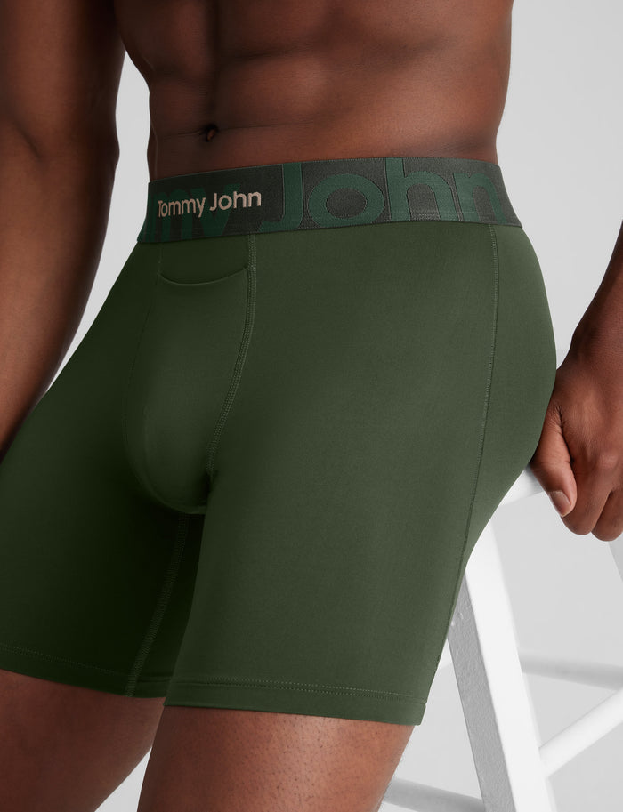 Customized Flex Mid-Length Boxer Brief 6"::Dark Olive