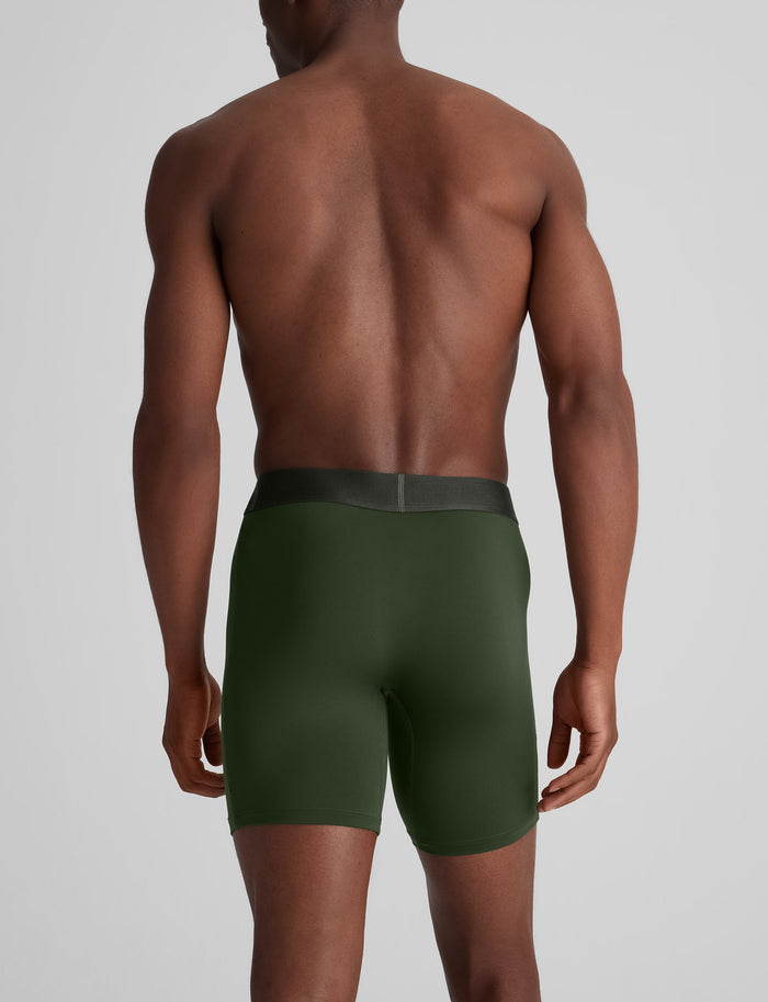 Customized Flex Mid-Length Boxer Brief 6"::Dark Olive