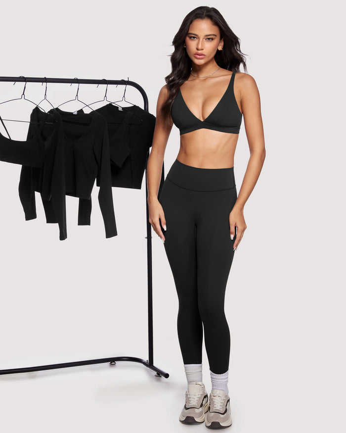 Deep V Neck Sport Bra