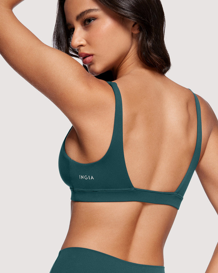 Deep V Neck Sports Bra
