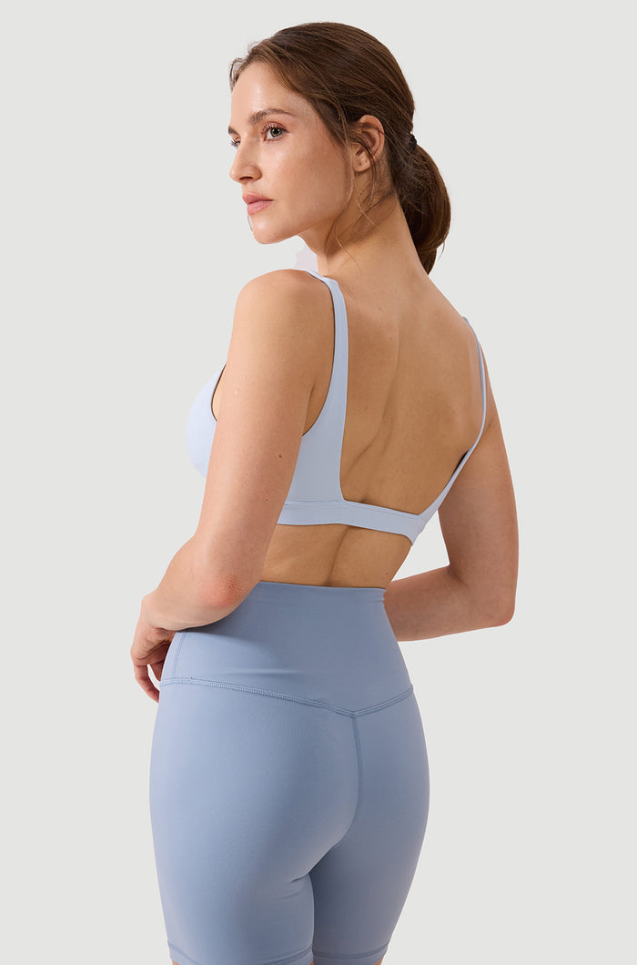 Deep V Neck Sports Bra