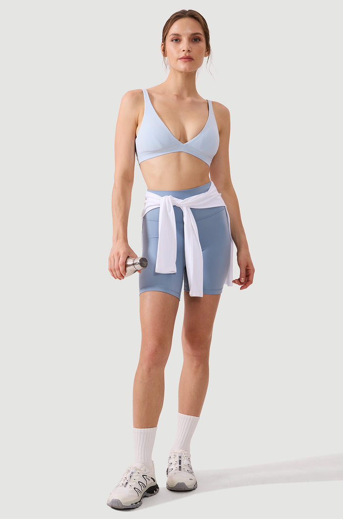 Deep V Neck Sports Bra