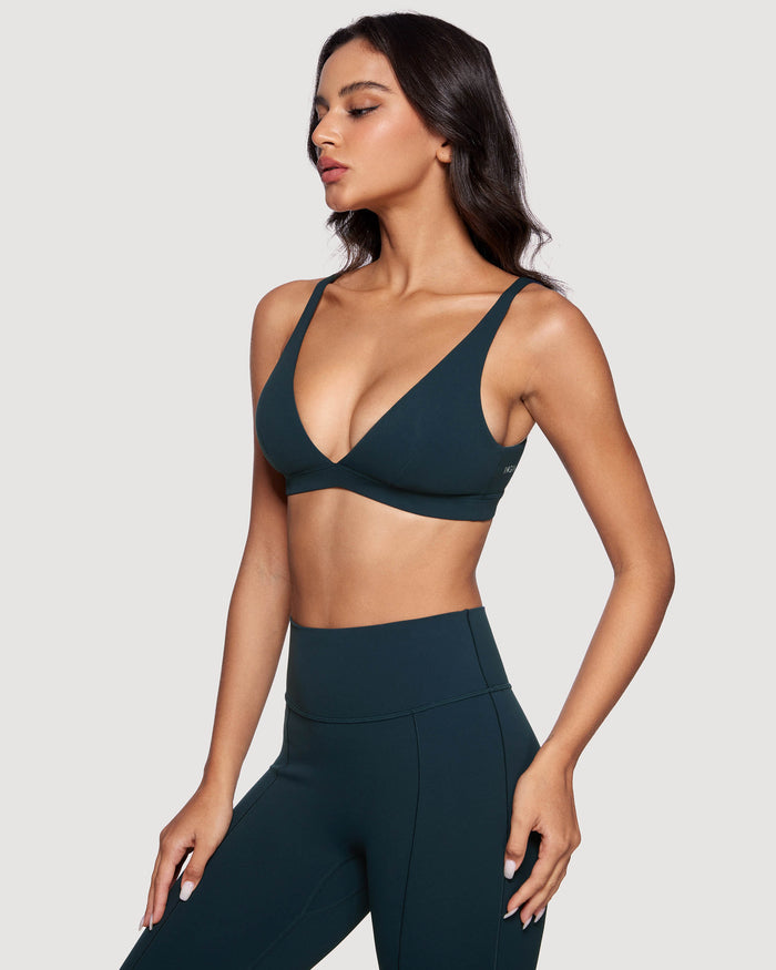 Deep V Neck Sports Bra