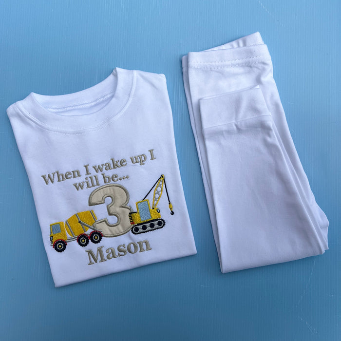 Digger Birthday Pyjamas