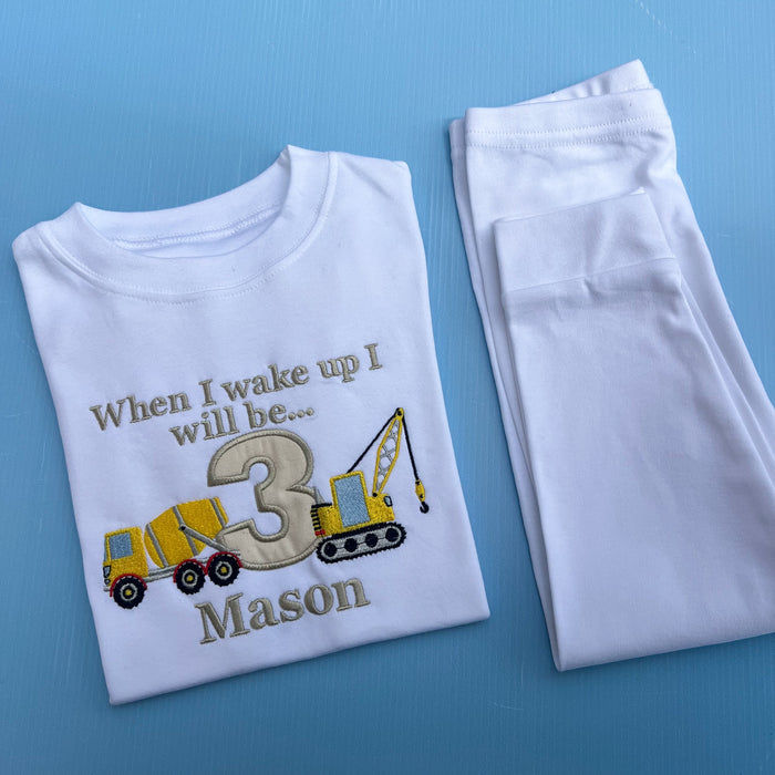Digger Birthday Pyjamas