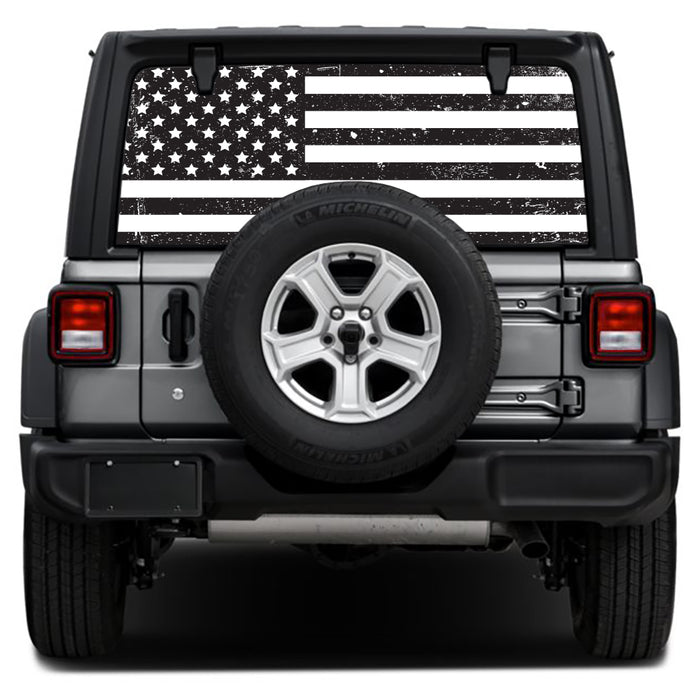 Distressed Black & White Rear Window Decal