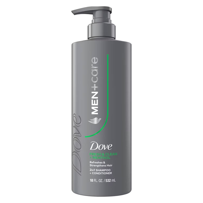 Dove Men+Care Fresh & Clean + Menthol 2-in-1 Shampoo - 18 oz - 4 Pack