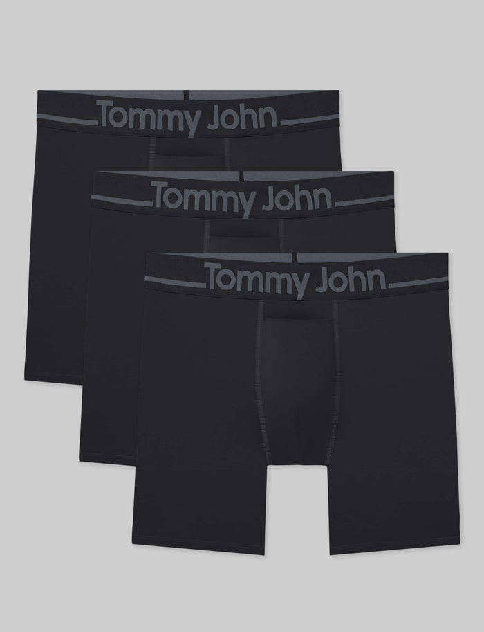 DriComfort® Geo 365 Mid-Length Boxer Brief 6" (3-Pack)::Black