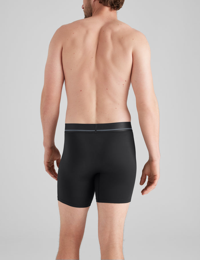 DriComfort® Geo 365 Mid-Length Boxer Brief 6" (3-Pack)::Black