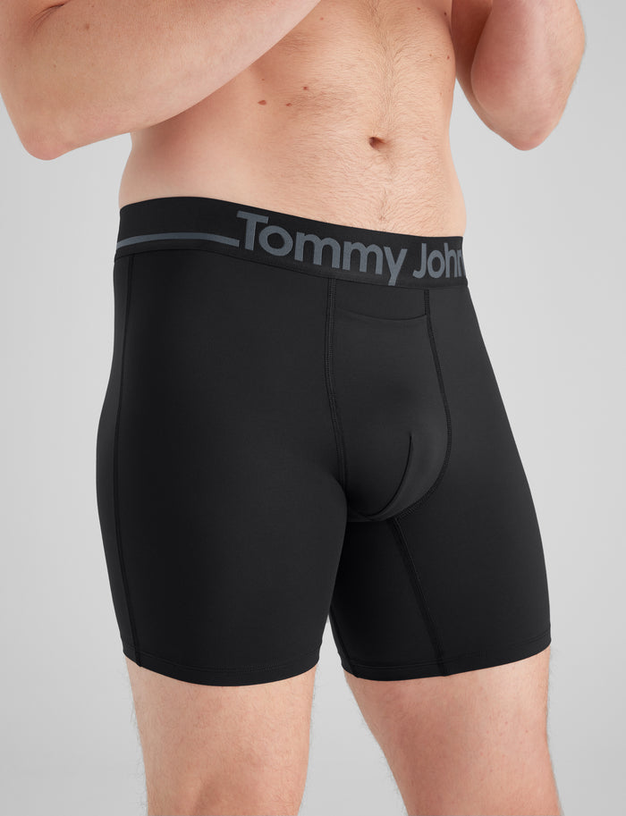 DriComfort® Geo 365 Mid-Length Boxer Brief 6"::Black