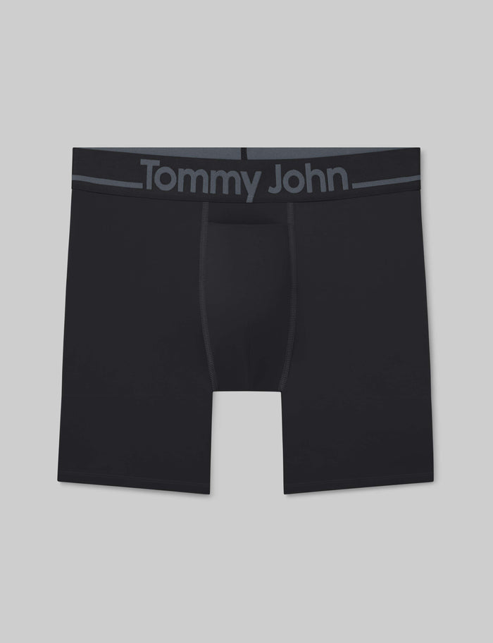 DriComfort® Geo 365 Mid-Length Boxer Brief 6"::Black::Swatch