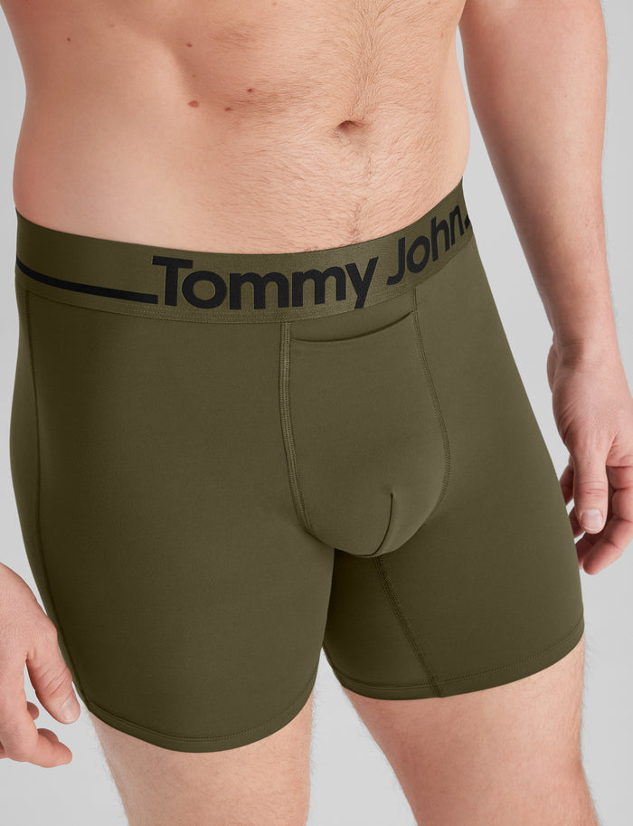 DriComfort® Geo 365 Mid-Length Boxer Brief 6"::Dark Olive