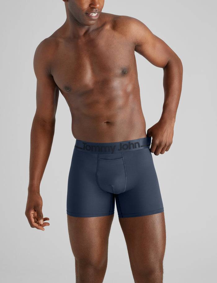 DriComfort® Geo 365 Trunk 4" (6-Pack)::Black/Dress Blues/Turbulence