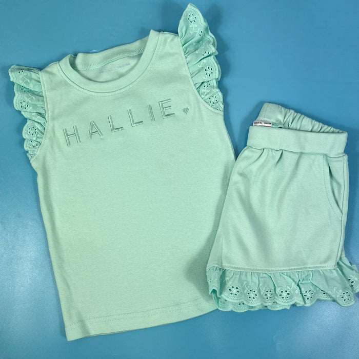 Duck Egg frill Short set