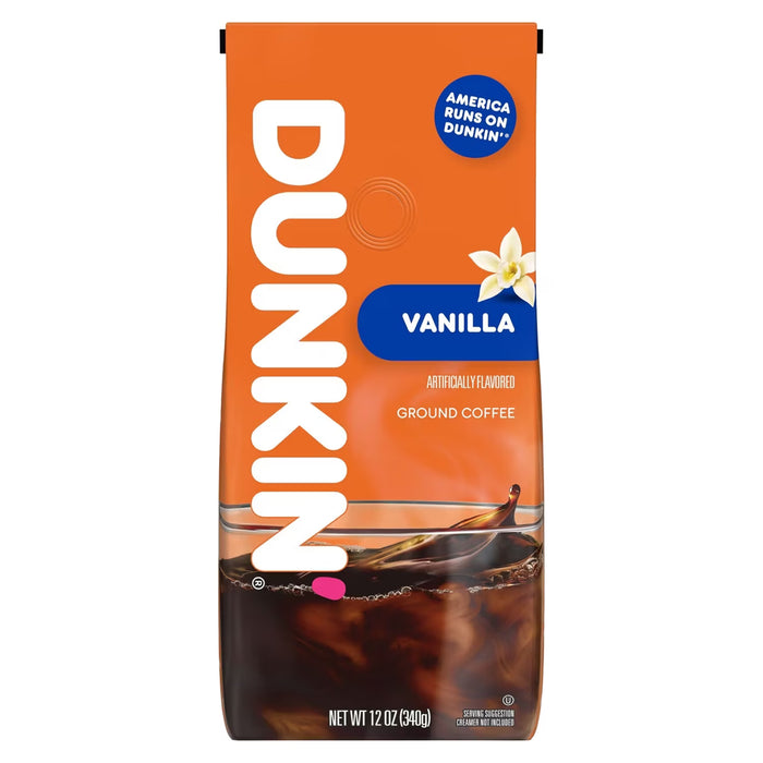 Dunkin' French Vanilla Flavored Ground Coffee - 12 oz - 6 Pack