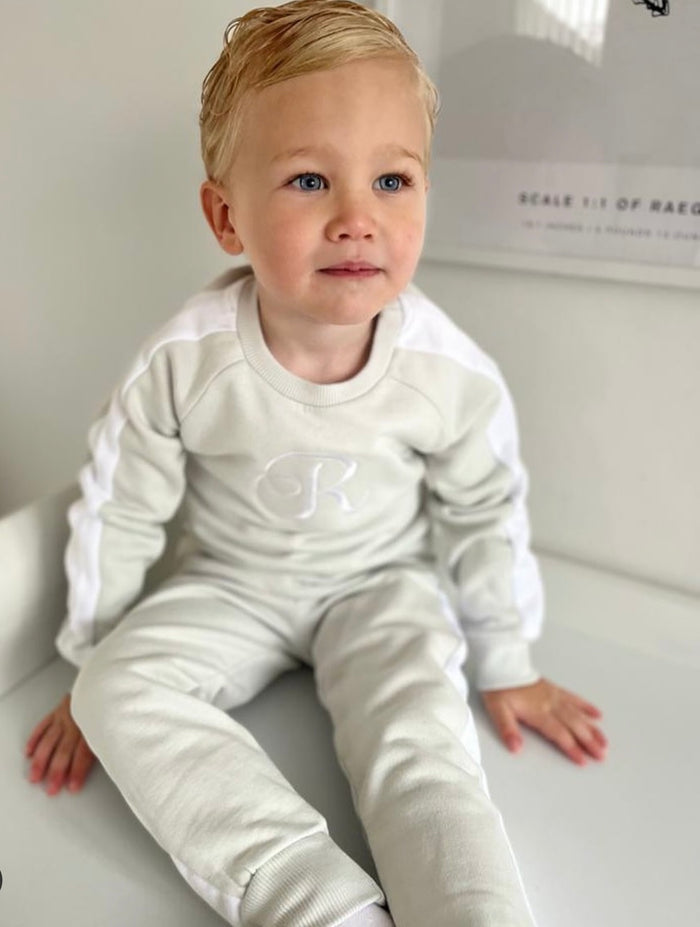 Ecru Stripe Loungewear with inital