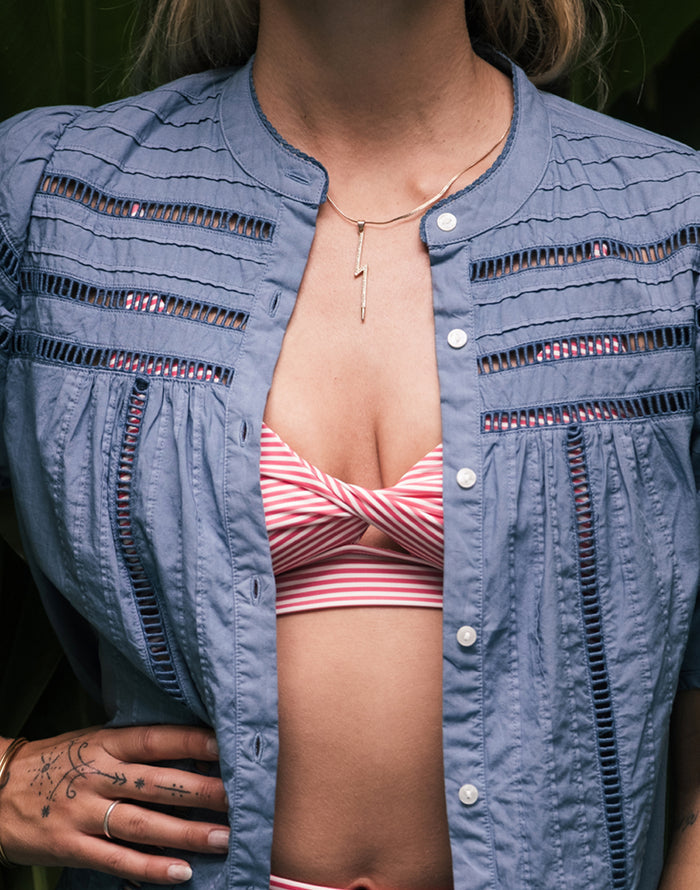 Elba Top: Melon Stripe