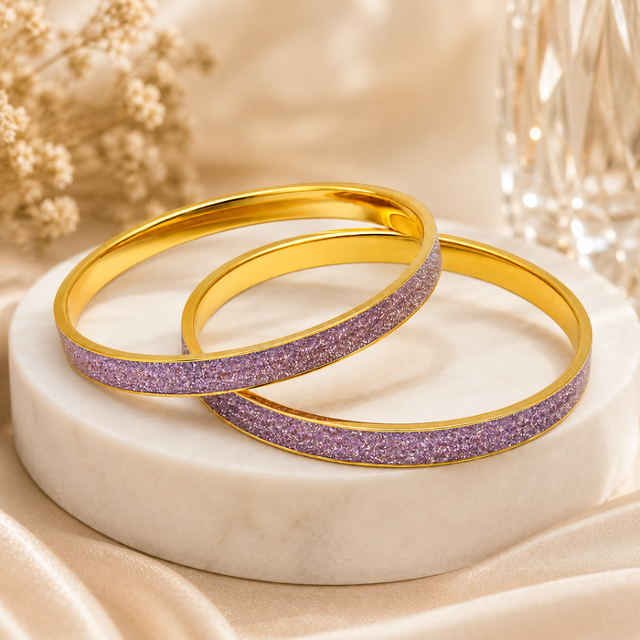 Elegant Gold Glitter Bangles for Women