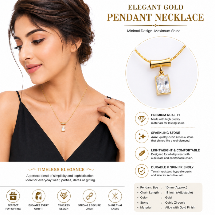 Elegant Gold Pendant Necklace