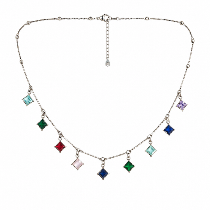Elegant Multi-Color Charm Necklace