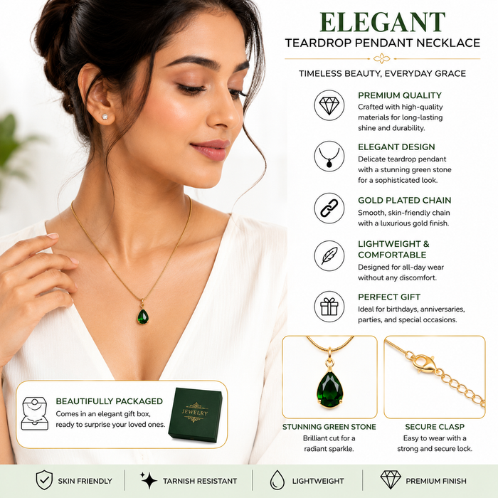Elegant Teradrop Pendant Necklace