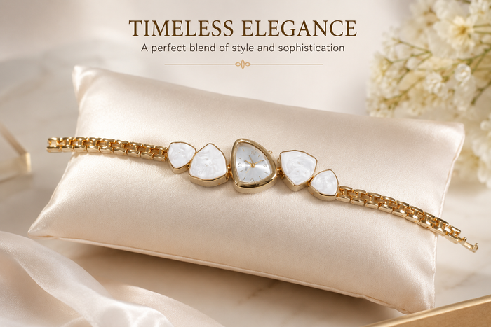 Elegant White Stone Women's Bracelet Watch