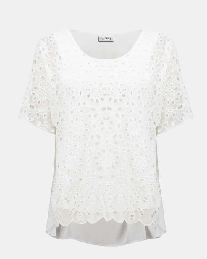 Embroidered Georgette Boxy Top - Joseph Ribkoff