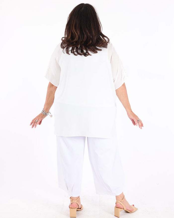 Embroidered Georgette Boxy Top - Joseph Ribkoff