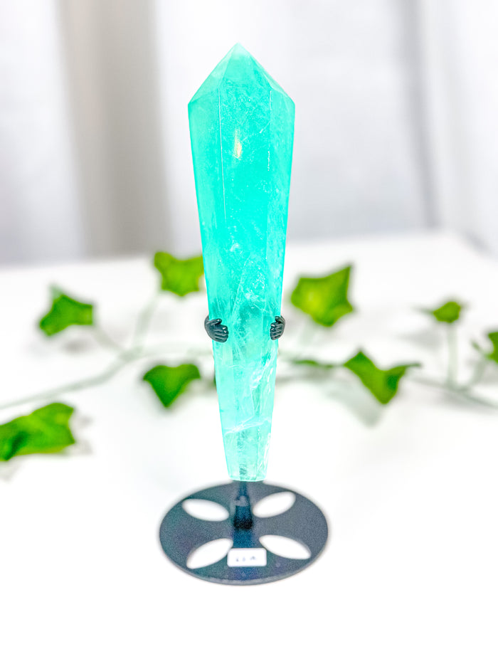 Emerald Fluorite Wand on Stand (62A)