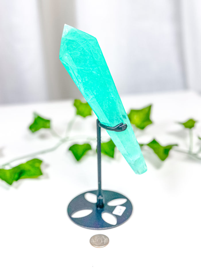 Emerald Fluorite Wand on Stand (62A)