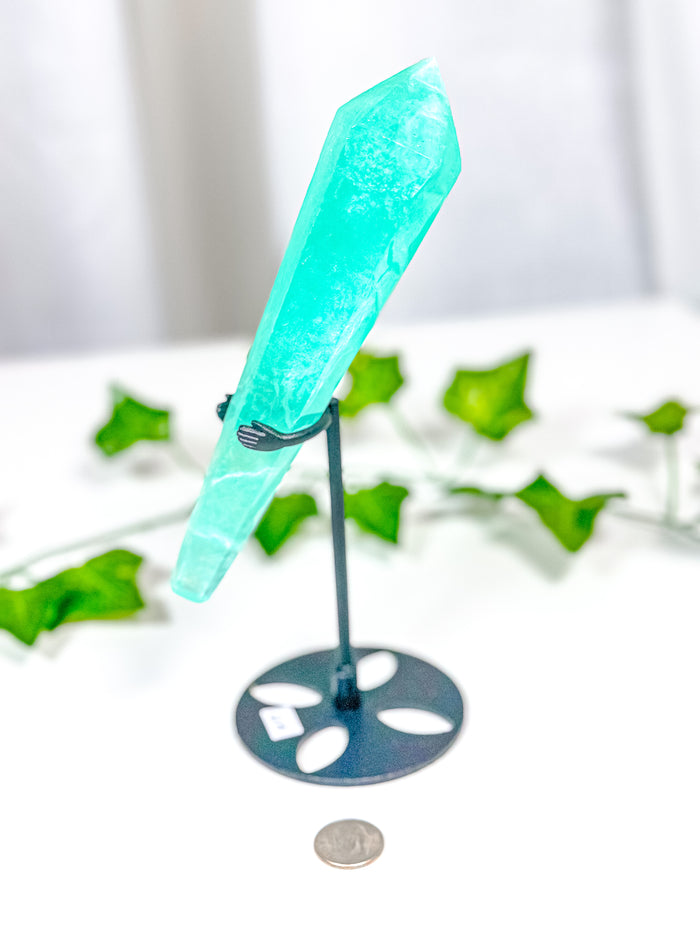 Emerald Fluorite Wand on Stand (62A)