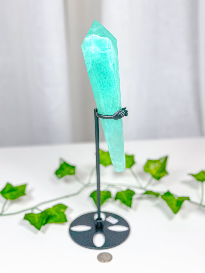 Emerald Fluorite Wand on Stand (82B)