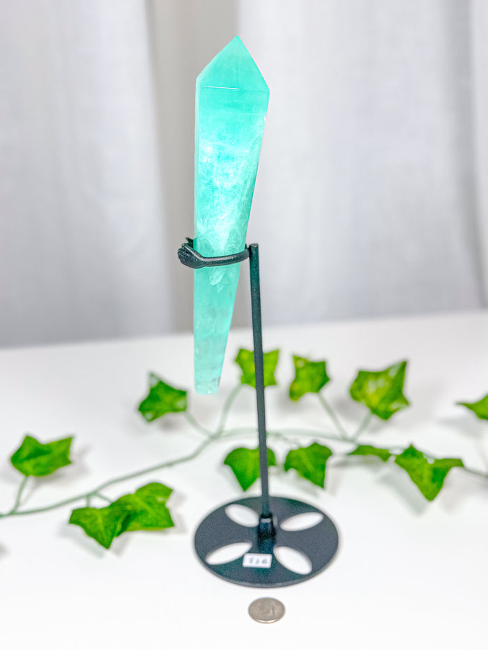 Emerald Fluorite Wand on Stand (82B)