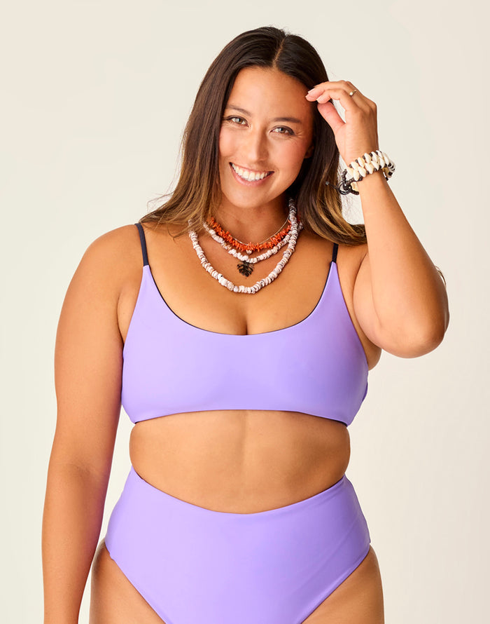Escondido Compression Reversible Top: Navy/Aster - FINAL SALE