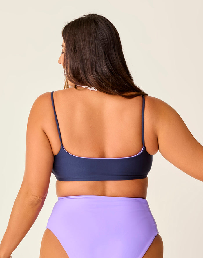 Escondido Compression Reversible Top: Navy/Aster - FINAL SALE